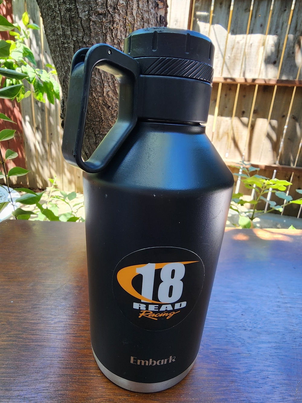 Embark Black Insulated Water Jug with 18 Racing Logo 64 Oz